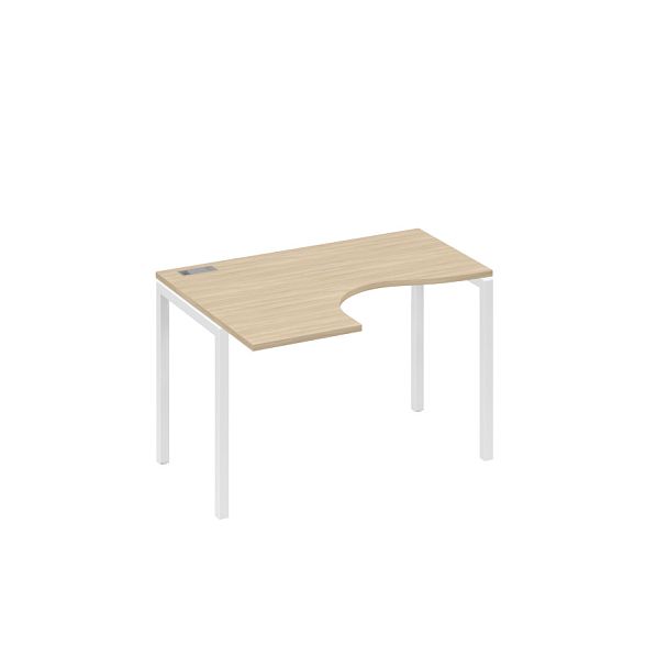 Стол эргономичный левый "Классика" на металлокаркасе DUE A4 А4 Б2 031 БП дуб скандинавский / металлокаркас белый - Вид 1