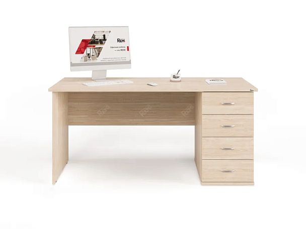 ЛАЙТ / LIGHT RLG008-16x7R Однотумбовый стол 160x70x75 Дуб Сонома - Вид 2