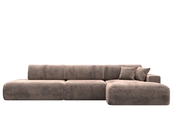 Диван угловой Лига-036 НПБ Модерн Лонг правый угол Велюр бежевый - Вид 2