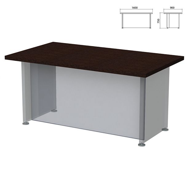 Столешница стола письменного "Приоритет" (1600х900х750 мм), венге, К-901, К-901 венге - Вид 1