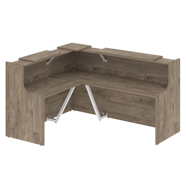 Ресепшн Г-образный "Onix" O.R-K-28 тиквуд темный/белый - Вид 1