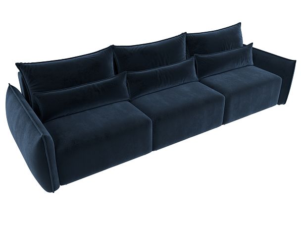 Диван прямой Лига-051 НПБ Лонг Велюр синий - Вид 6
