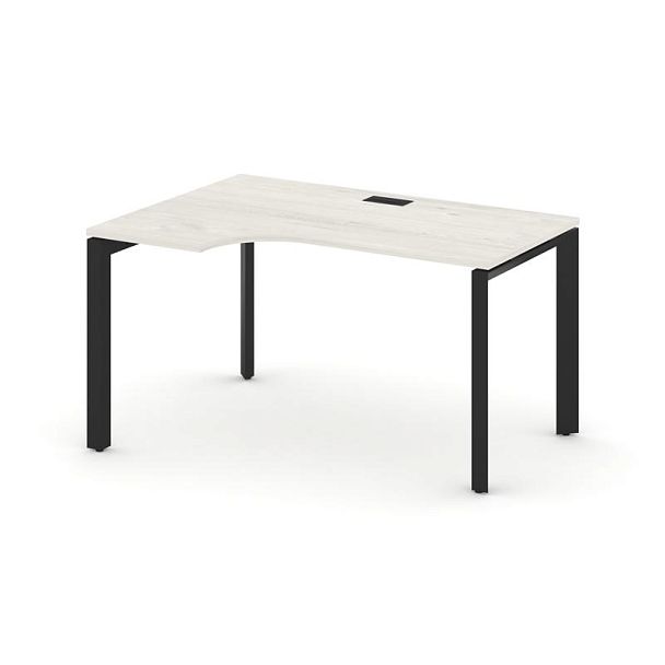 Style Project Next Стол рабочий эргономичный SN-59P.SPA-001(L) Дуб Наварра/Металл Черный/Черный Заглушка 1380*600/980*750 - Вид 1