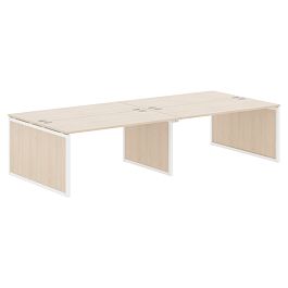 Стол 4-х местный XQPWST 3214 Бук Тиара/Белый 3200х1406х750 XTEN-QP - Фото предпросмотра