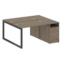 Metal System Quattro Р. ст. с тумбой на О-образном м/к 50БО.РС-СТП-2.2 Вяз/Антрацит металл 1612*1475*750 - Фото предпросмотра