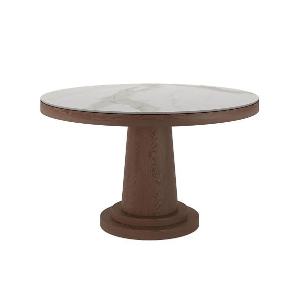 Стол круглый обеденный Bilbo 110, керамика матовая белая - Вид 2