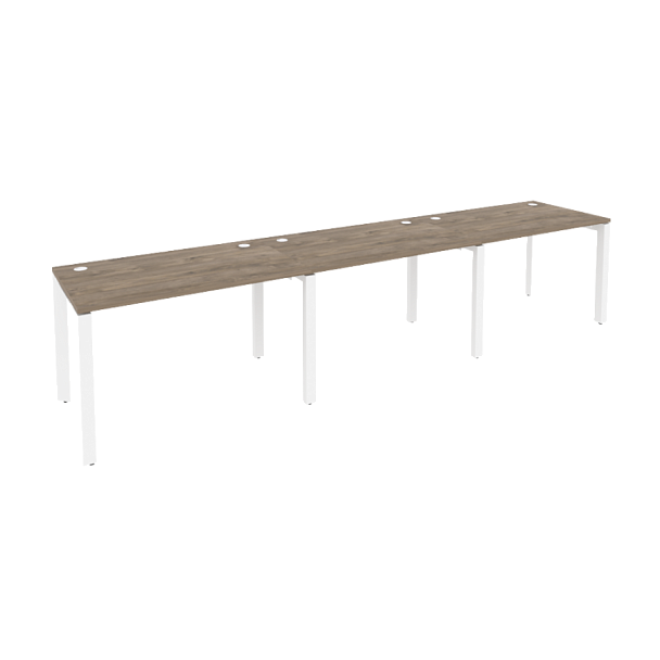 Onix Рабочая станция на П-образном м/к O.MP-RS-3.2.7 Тиквуд темный/Белый металл 3540*720*750 - Вид 1