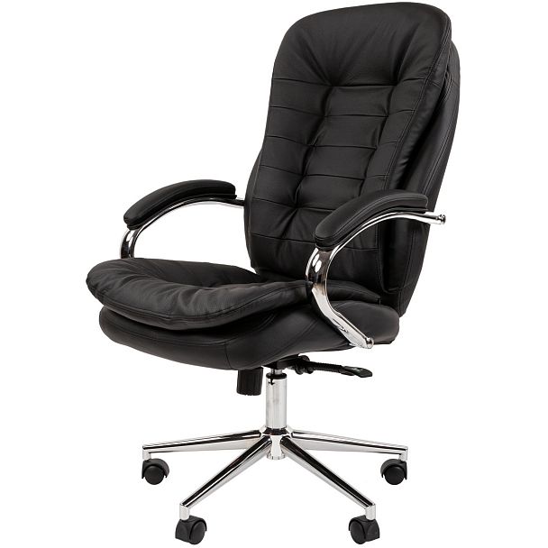 Кресло CHAIRMAN 795, натуральная кожа/экокожа, черный - Вид 2