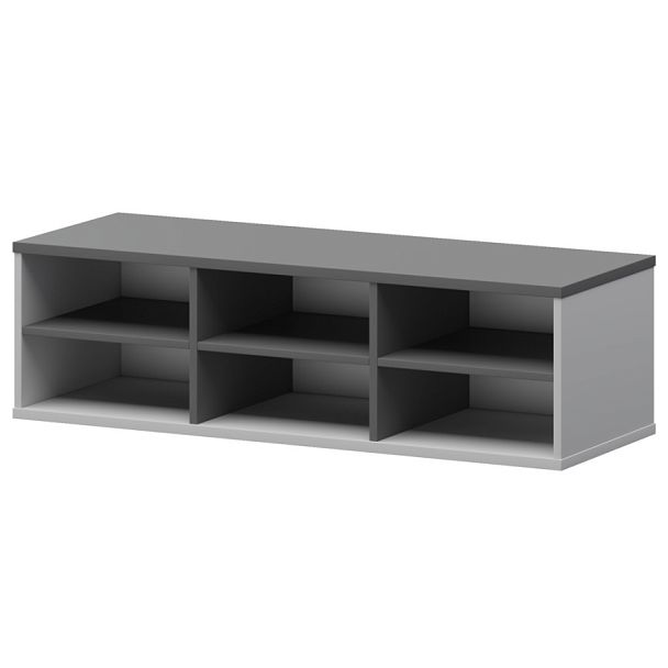 Надставка с вставкой для тумбы-купе СМТ-12НВ.18 тип2 Белый/Графит 1236x444x400 Смарт - Вид 1