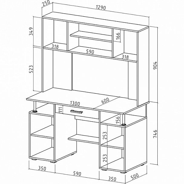 Стол письменный Амбер-17Я - Вид 2