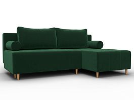 Диван угловой Лига-102 угол универсальный Велюр зеленый - Фото предпросмотра