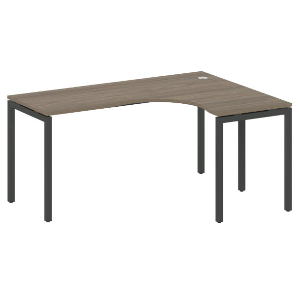Metal System Quattro Стол криволинейный правый на П-образном м/к 40БП.СА-4 (R) Вяз/Антрацит металл 1600*1200*750 - Вид 1
