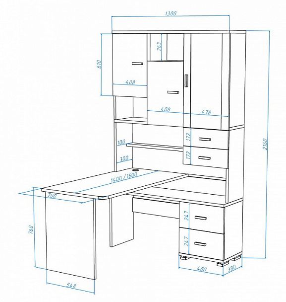 Стол компьютерный Домино СР-620/140 Карамель/Белый правый - Вид 3