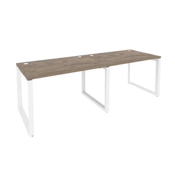 Onix Рабочая станция на О-образном м/к O.MO-RS-2.2.8 Тиквуд темный/Белый металл 2360*800*750 - Вид 1