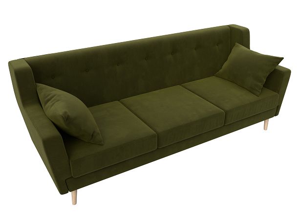 Прямой диван Брайтон 3 (полностью микровельвет зеленый) - Вид 5