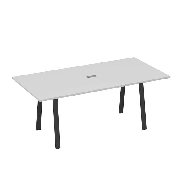 Стол 200 переговорный на металлокаркасе TRE A4 А4 Б3 123 БП серый / металлокаркас антрацит - Вид 1