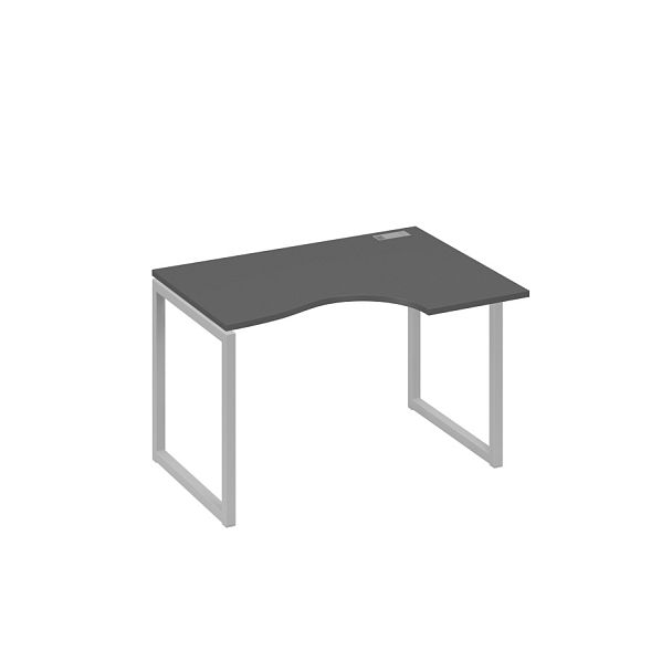 Стол эргономичный правый на каркас QUATTRO Классика A4 А4 Б4 042 БП антрацит премиум / металлокаркас серый - Вид 1
