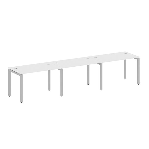 Metal System Quattro Р. ст. на 3 раб. места на П-образном м/к 50БП.СМ-3.2 Белый/Серый металл 3600*720*750 - Вид 1