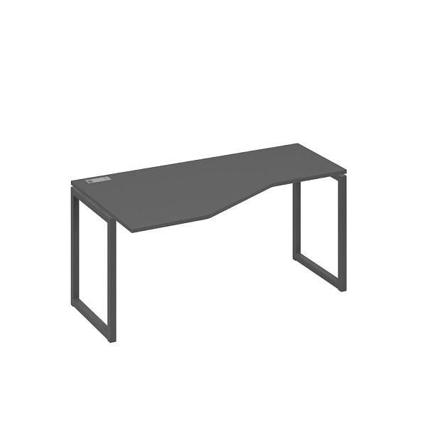 Стол эргономичный левый "Техно" на металлокаркасе QUATTRO A4 А4 Б4 055 БП антрацит премиум / металлокаркас антрацит - Вид 1