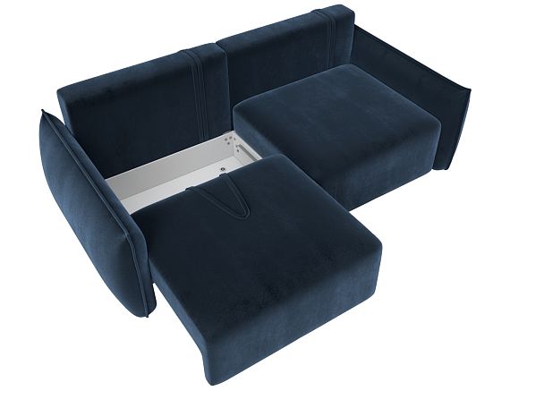 Диван прямой Лига-051 НПБ Велюр синий - Вид 7