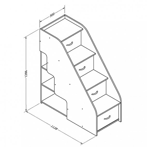 Лестница-комод  "Дельта 23.02" - Вид 3