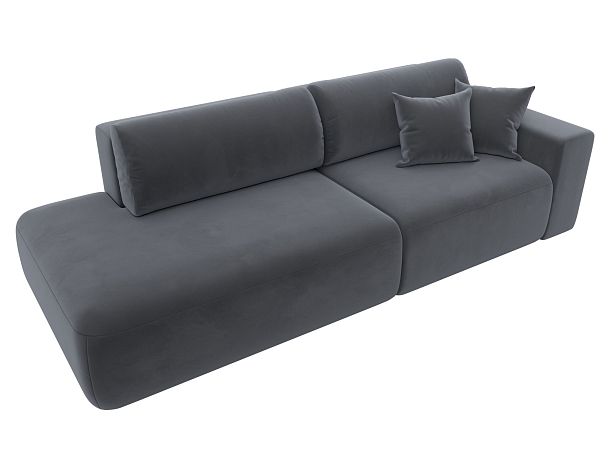 Диван прямой Лига-036 Модерн подлокотник справа Велюр серый - Вид 6