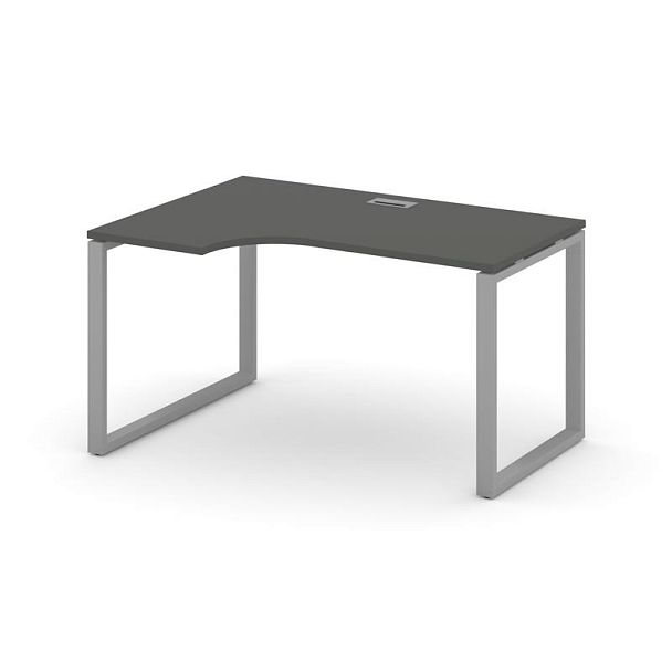 Стайл Проджект Стол рабочий эргоном. SN-6O.SPA-011(L) Антрацит/Металл Серый 1380*700/980*750 - Вид 1
