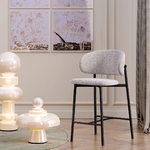 Стул полубарный Adele, рогожка wellton 912, серый - Вид 14