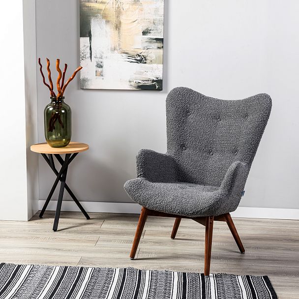 Кресло Хайбэк темно-серый/т.орех - Вид 10