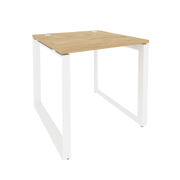 Onix Стол рабочий на О-образном м/к O.MO-SP-0.8 Тиквуд светлый/Белый металл 780*800*750 - Вид 1