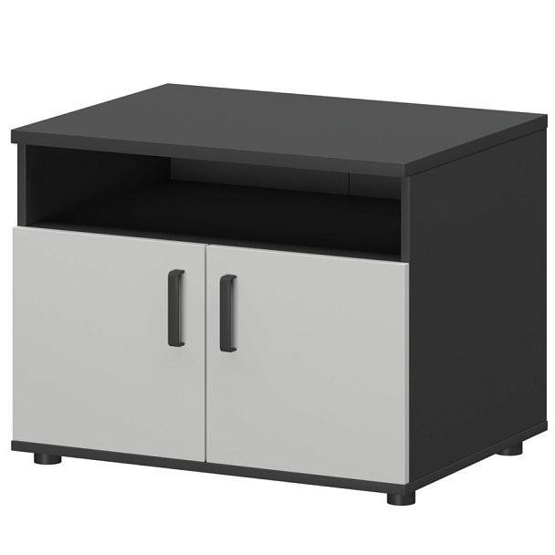 Тумба для оргтехники СМТ-2ДН Тип1 Графит/Белый 800x600x625 Смарт - Вид 1