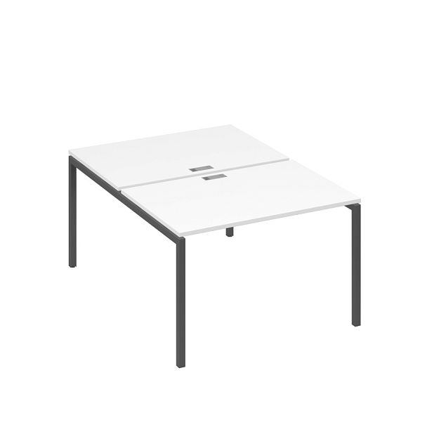 Рабочая станция (2х120) на каркасе DUE A4 А4 Б2 176 БП белый премиум / металлокаркас антрацит - Вид 1