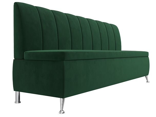 Кухонный прямой диван Кантри (полностью велюр зеленый) - Вид 3
