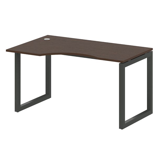 Metal System Quattro Стол криволинейный левый на О-образном м/к 50БО.СА-2 (L) Венге/Антрацит металл 1400*900*750 - Вид 1