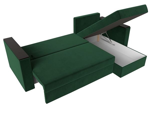 Угловой диван Атланта Лайт Б/С правый (полностью велюр зеленый) - Вид 7