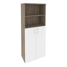 Onix Шкаф высокий широкий O.ST-1.6 Тиквуд темный/Белый бриллиант 800*420*1977 - Фото предпросмотра