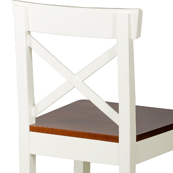 Комплект деревянных полубарных стульев с жестким сиденьем Бергольф Слоновая кость/Темный орех, 2 шт. - Вид 8