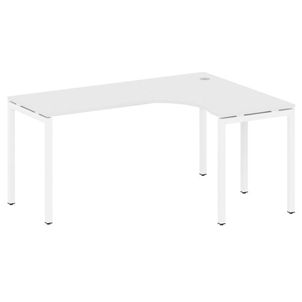 Metal System Quattro Стол криволинейный правый на П-образном м/к 40БП.СА-4 (R) Белый/Белый металл 1600*1200*750 - Вид 1