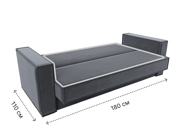 Диван-книжка Куба Велюр серый - Вид 9