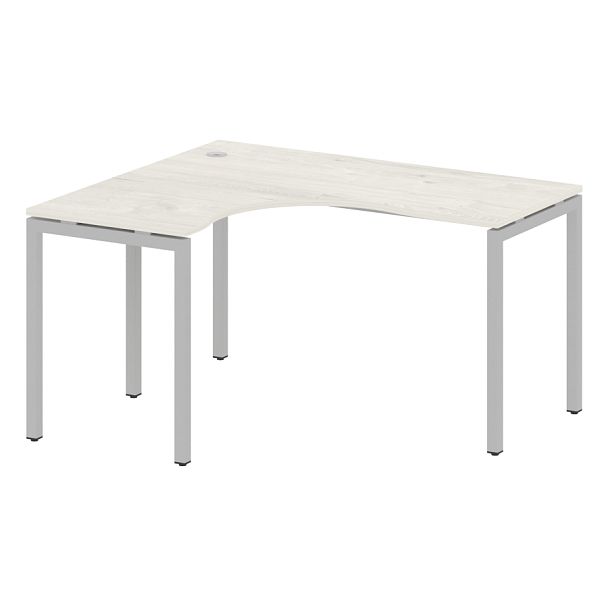 Metal System Quattro Стол криволинейный левый на П-образном м/к 40БП.СА-3 (L) Дуб наварра/Серый металл 1400*1200*750 - Вид 1
