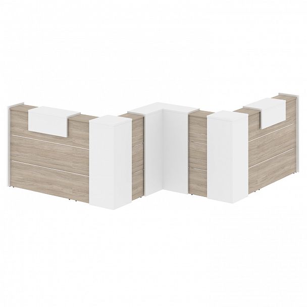 Ресепшн Г-образный "Onix" O.R-K-35 дуб аттик/белый - Вид 2