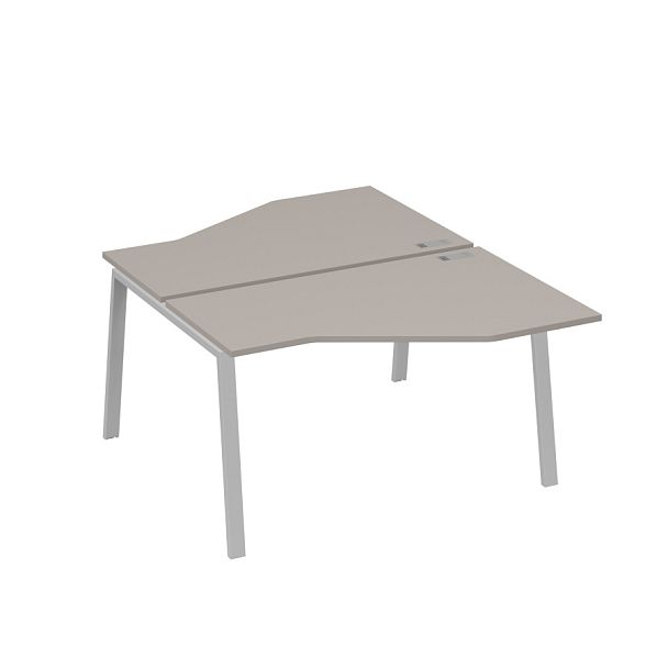 Рабочая станция (2х140) каркас TRE со столами Техно A4 А4 Б3 187  БП мокко премиум / металлокаркас серый - Вид 1