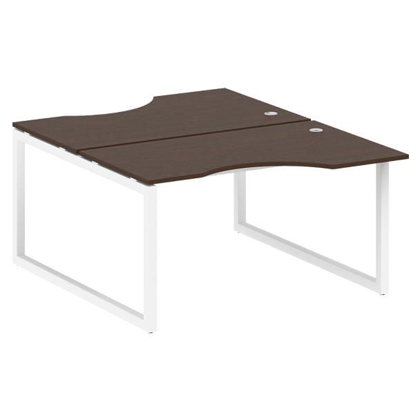 Metal System Quattro Р. ст. криволинейная на О-образном м/к 50БО.РАС-СА-2.2 Венге/Белый металл 1400*1835*750 - Вид 1