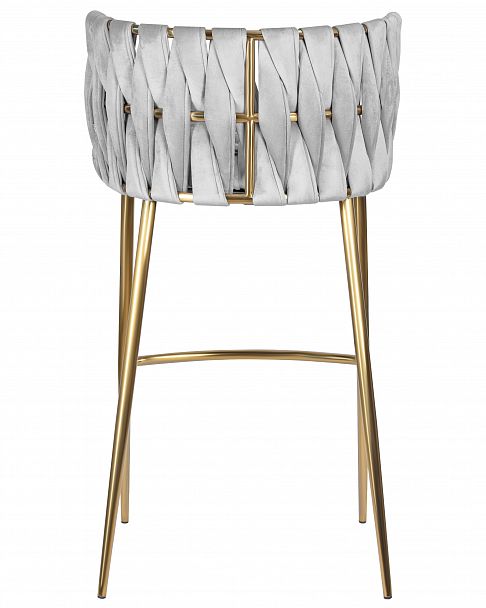 Стул барный DOBRIN EMMA GOLD (светло-серый велюр (135-37)) - Вид 5