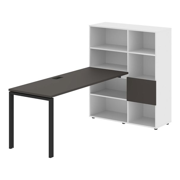 Стол-стеллаж EURST 1117 Мокко/Черный/Белый 2190х1120х1355 EDIS - Вид 1