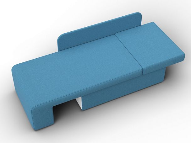 Кушетка Лига-097 Рогожка голубой - Вид 8