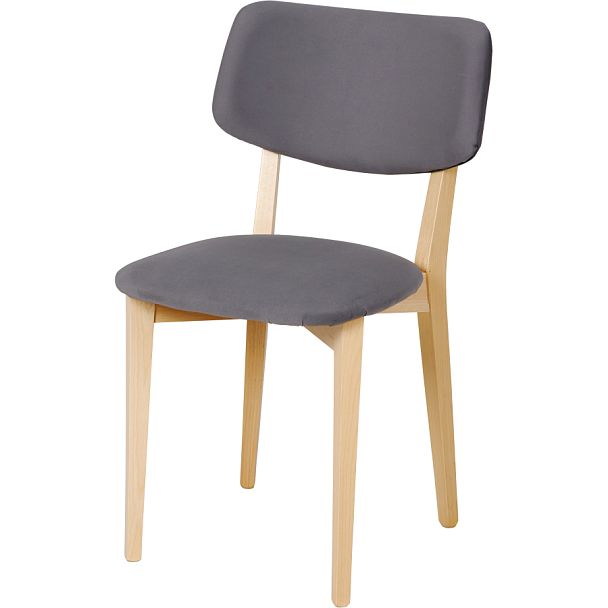 Комплект деревянных стульев с мягким сиденьем Мэти Натуральный/Серый велюр, 3 шт. - Вид 1