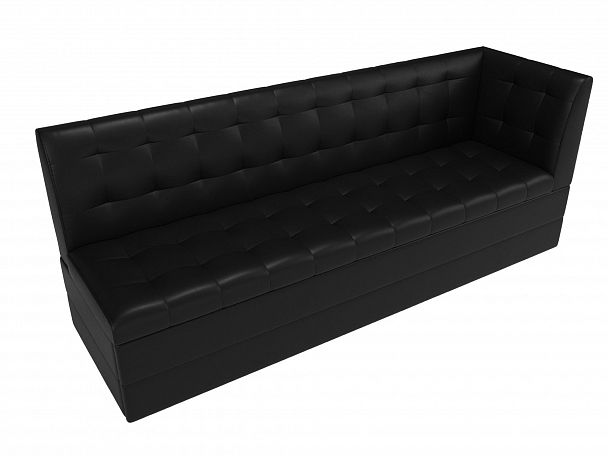 Кухонный диван Бриз с углом (полностью экокожа черная) - Вид 5