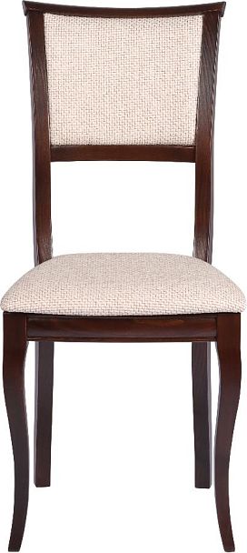 Стул деревянный с мягким сиденьем Камир Темный орех/Кремовая рогожка - Вид 2