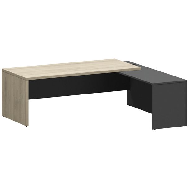 Стол руководителя правый KZP-22R Кронберг/Графит 2200x2000x750 Кортез - Вид 1